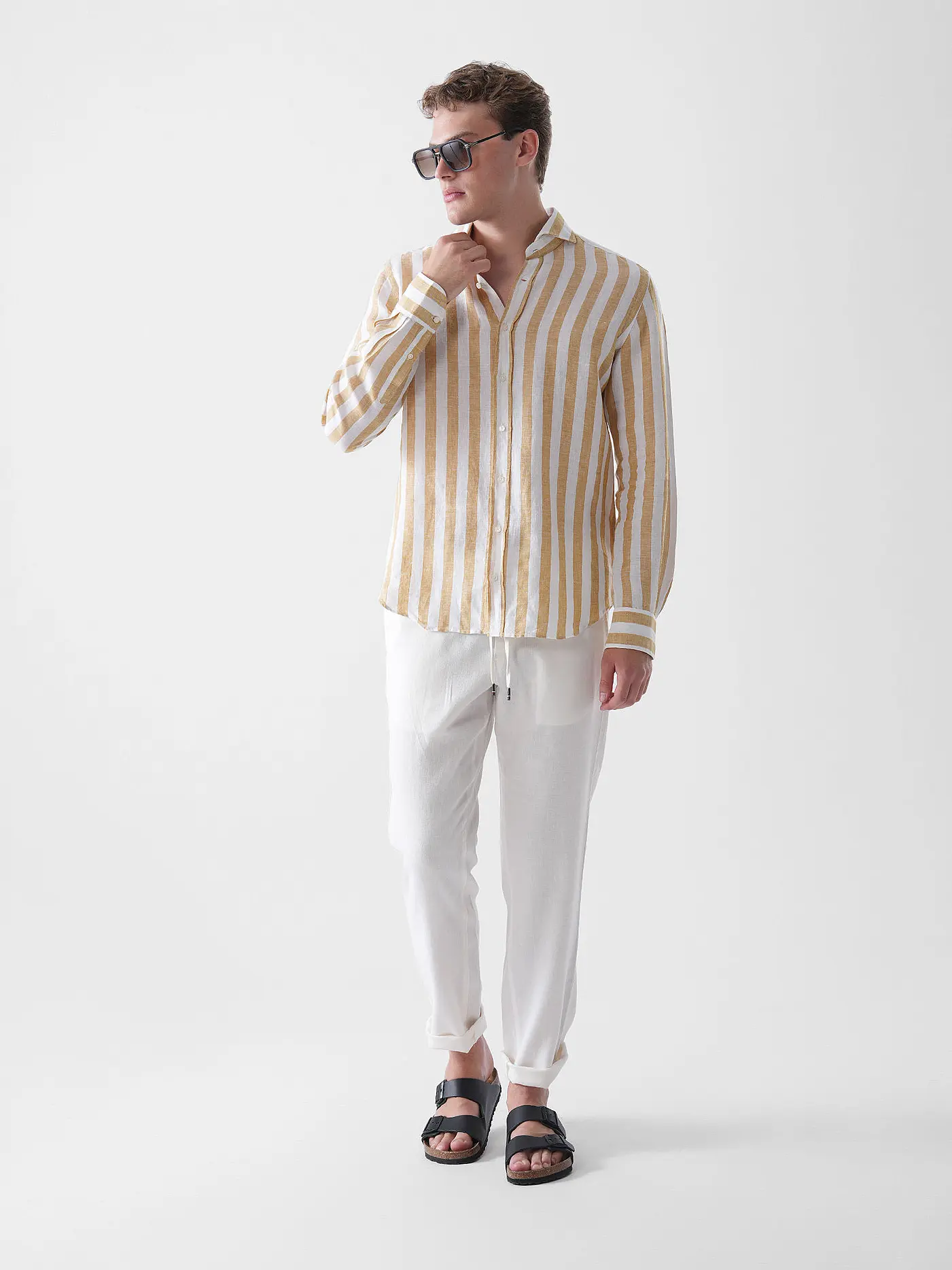 WINDSOR | Leinenhemd Regular Fit | gelb